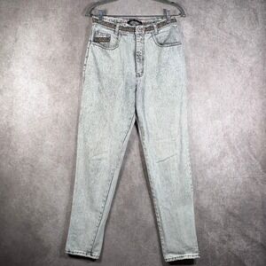 Vintage Damage Jeans Womens 26 Acid Wash Denim Skinny Floral High Rise Y2K 90s